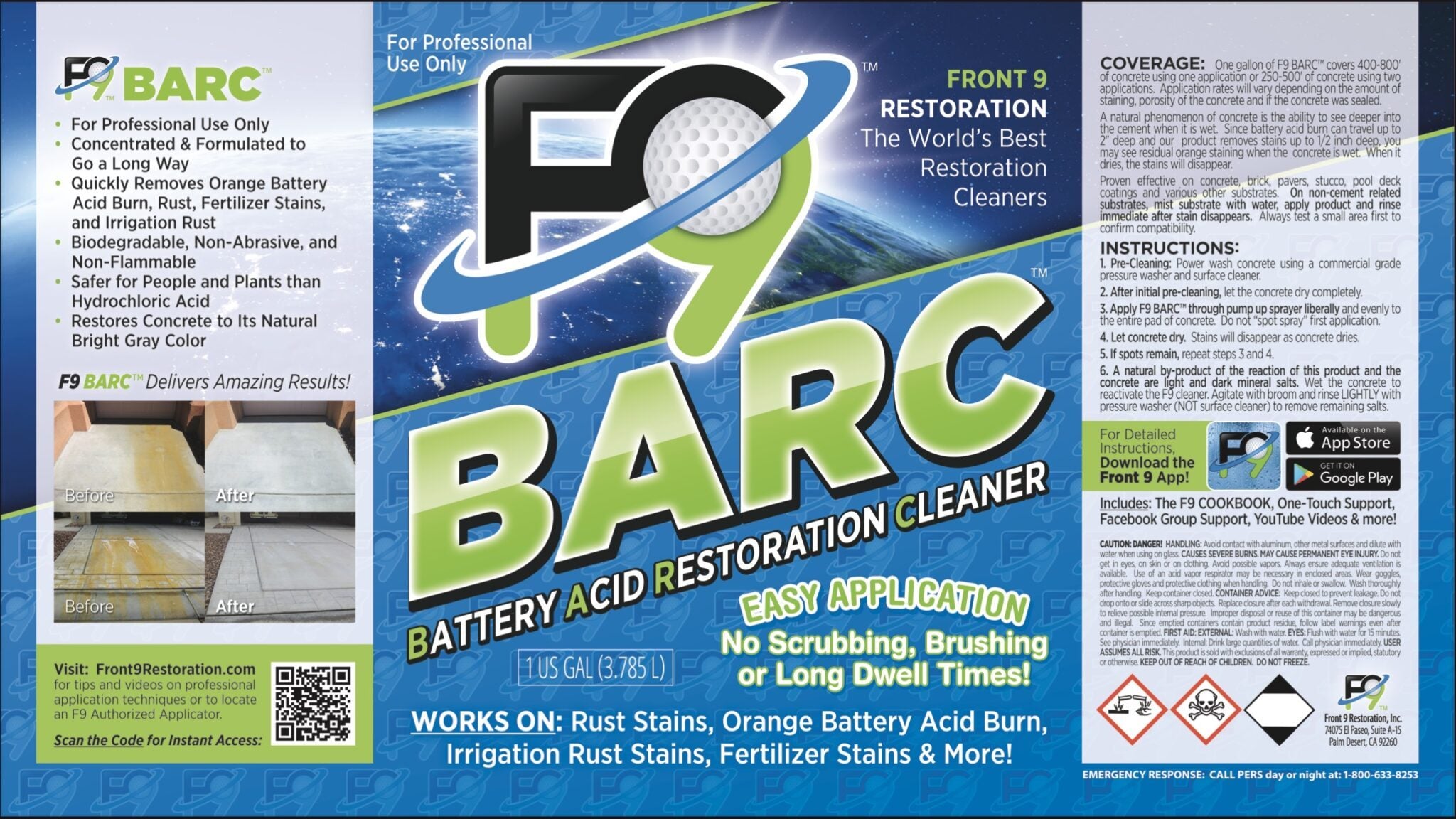 F9 BARC Battery Acid Restoration Cleaner