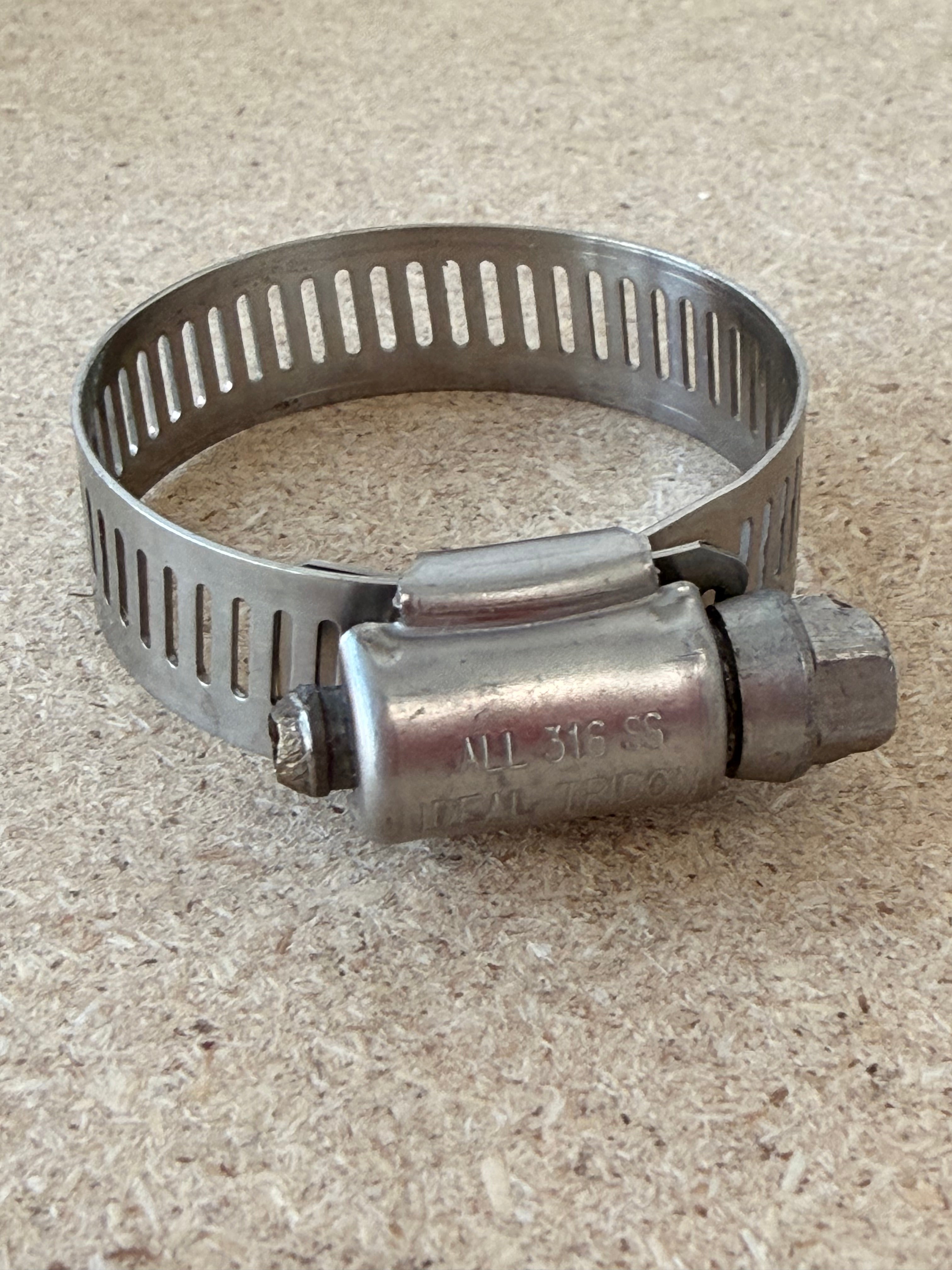 1/2" Perforated Ideal Tridon Hy-Gear 67-6 Worm Gear Hose Clamp: Full 316SS Marine-Grade