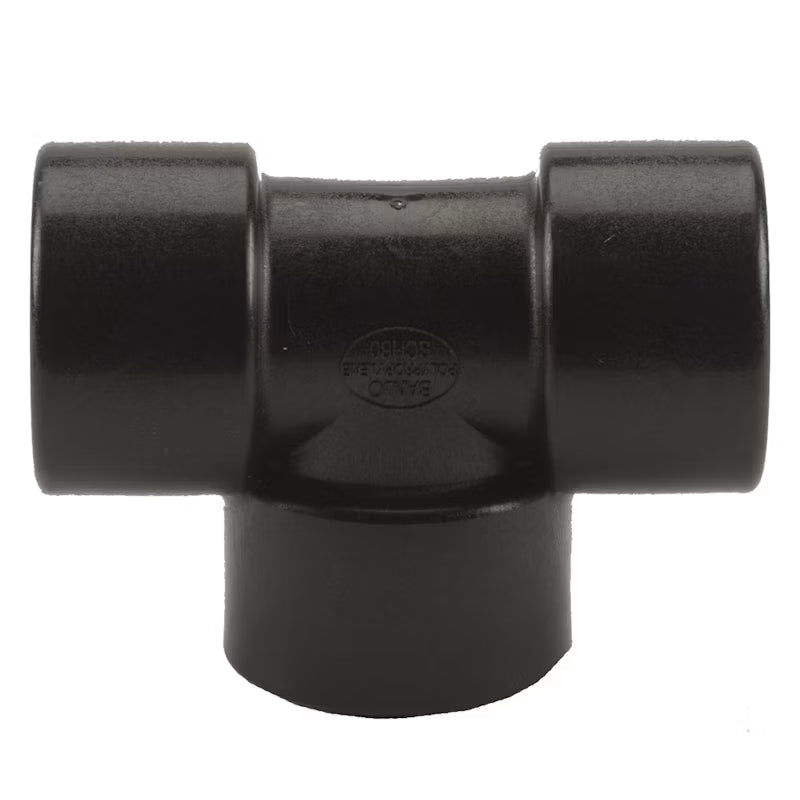 1" FNPT x 1" FNPT x 1" FNPT Banjo® Black Fiberglass-Reinforced Polypropylene Pipe Tee
